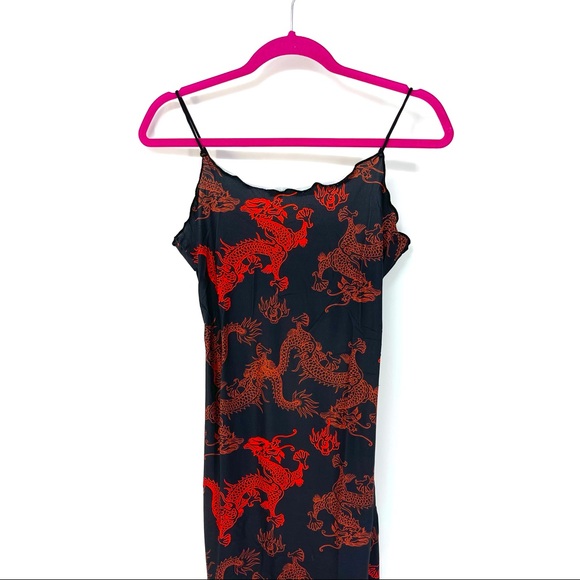 Medium Chinese Dragon Print Lettuce Trim Dress - Picture 2 of 6